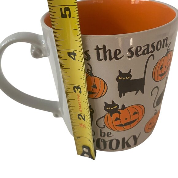 Tis The Season To Be Spooky Halloween Mug Black Cats Pumpkins Catch All Storage - Picture 6 of 6